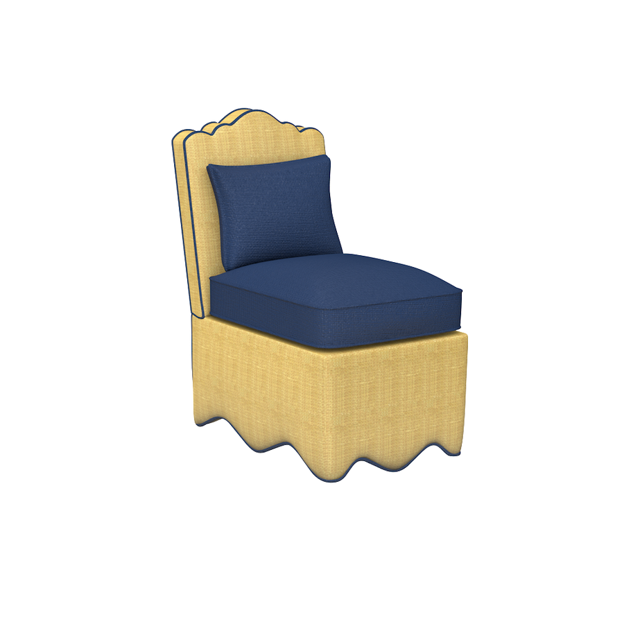 Raffia Scallop Slipper Chair