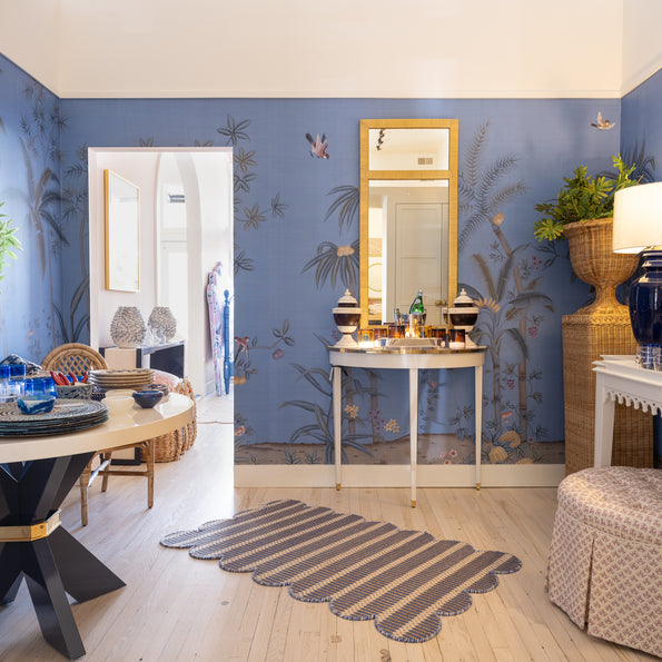 A room display featuring various bespoke pieces and accessories at the oomph showroom in Greenwich.