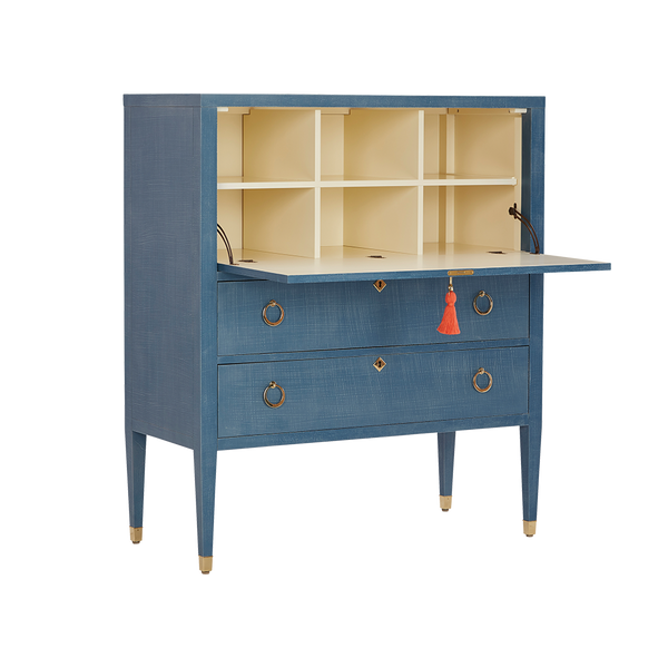 Easton Secretary Desk: Denim Blue Finish - Home Office Desks