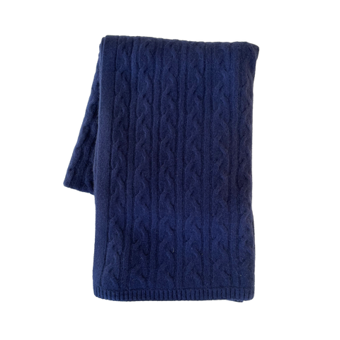 Cashmere Cable Throw Midnight