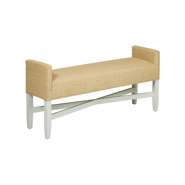 Backless X Bench in Natural Raffia - Kids Bedroom