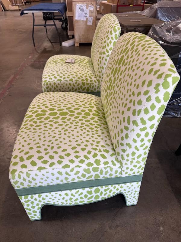 Bedford Cheetah Chairs in Quadrille Jungle Green