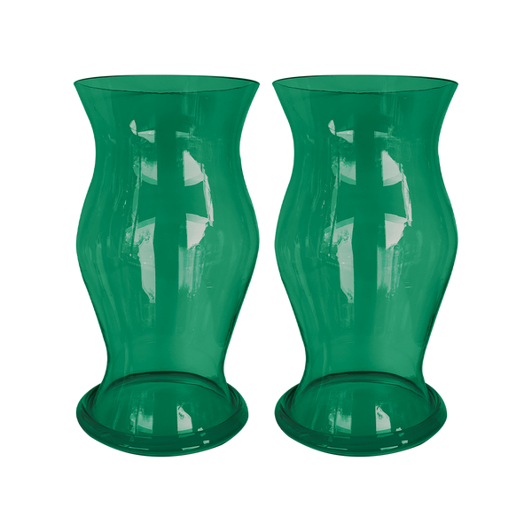 Green Glass Hurricanes Set of 2 - 2024 holiday gift guide