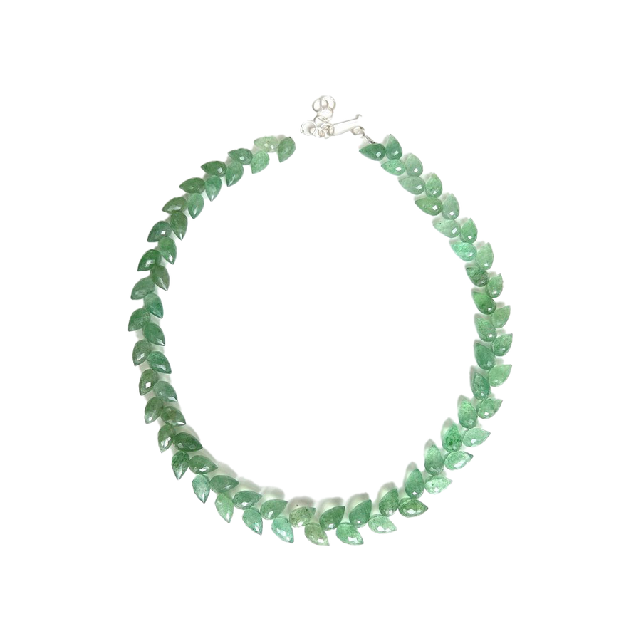 Green Quartz Leaf Necklace