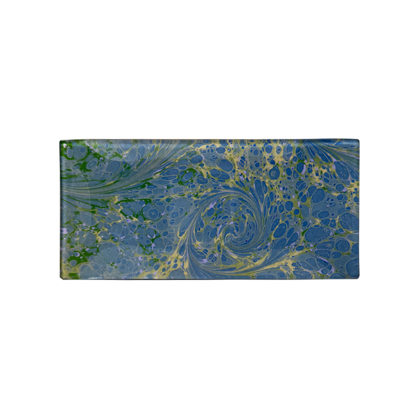 3.5 x 7 Blue Green Swirl Glass Tray - 2024 holiday gift guide