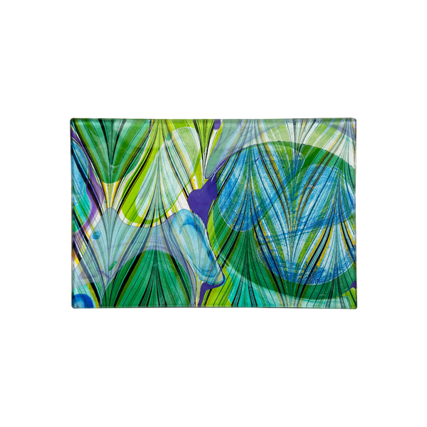 4.5 x 6.5 Mod Purple Green Glass Tray - 2024 holiday gift guide