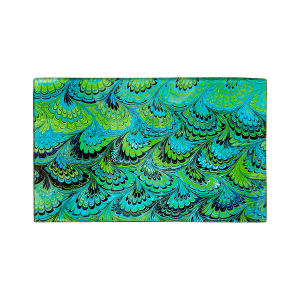 5 x 8 Turquoise Green Marble Glass Tray - 2024 holiday gift guide