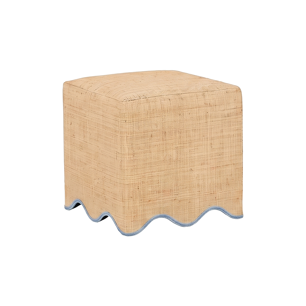 2 x Scallop Cubes in Natural Raffia