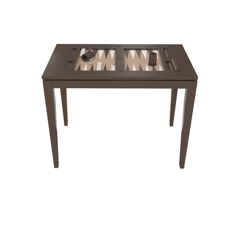 Backgammon Table in Turkish Coffee with Brown and White Board