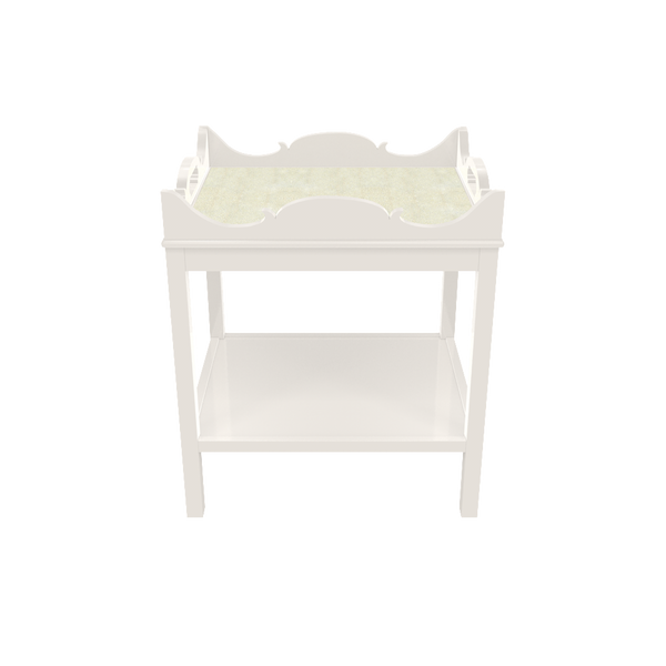 Charleston Side Table in White Dove with Beach Shagreen - Sample Sale