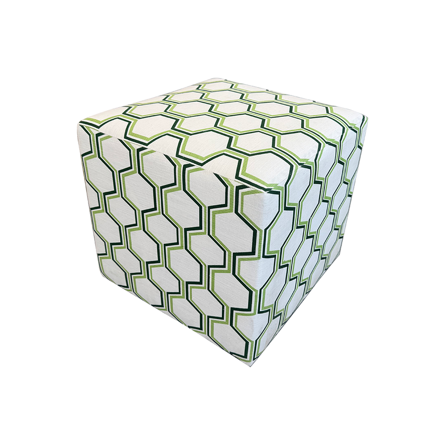 oomph Cube in Quadrille Fabric Camino in Green