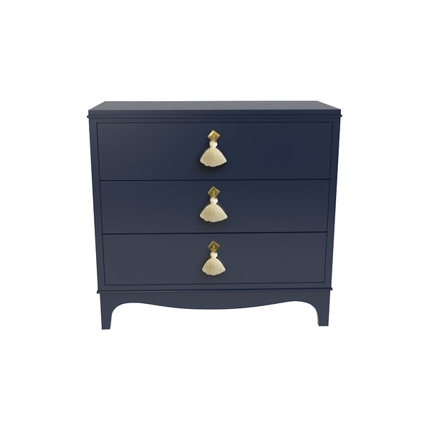 Easton Chest in Club Navy With Creme Tassels - Sample Sale