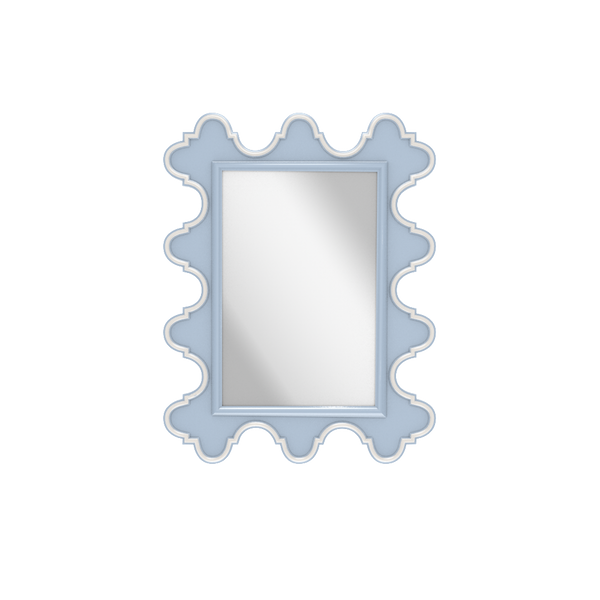 Easton Mirror in Hinting Blue with White Dove Trim - Sample Sale