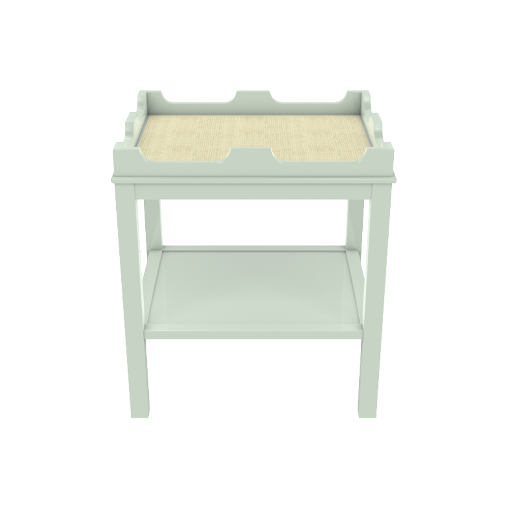 Edgartown Side Table in Rainwashed with Linen Surface