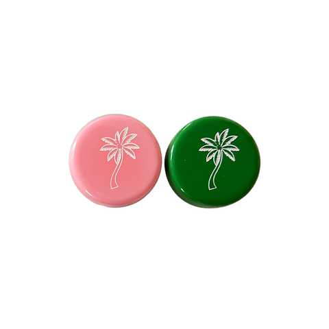 Backgammon Men - Palm Tree Pink & Green