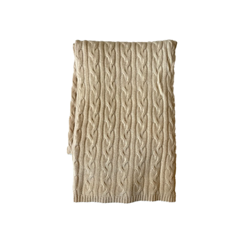 Cashmere Cable Throw - Natural
