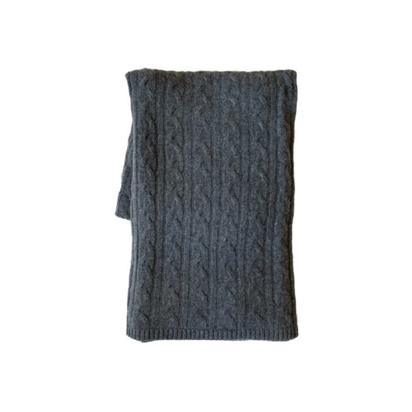 Cashmere Cable Throw - Graphite - Sales Tax