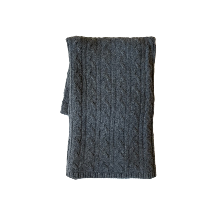 Cashmere Cable Throw - Graphite