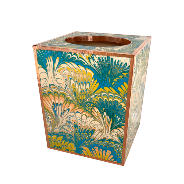 Blue and Yellow Feather Tissue Box - 2023 holiday gift guide