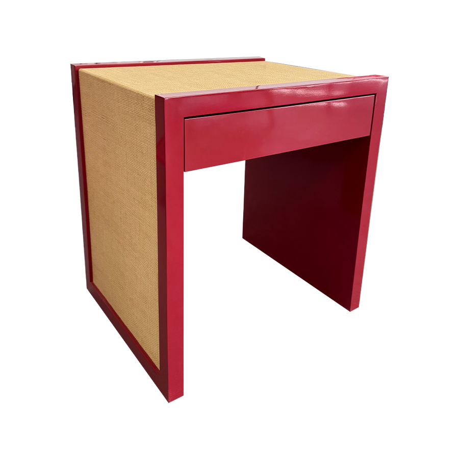 Harbour Island Side Table in Bolero with Natural Raffia