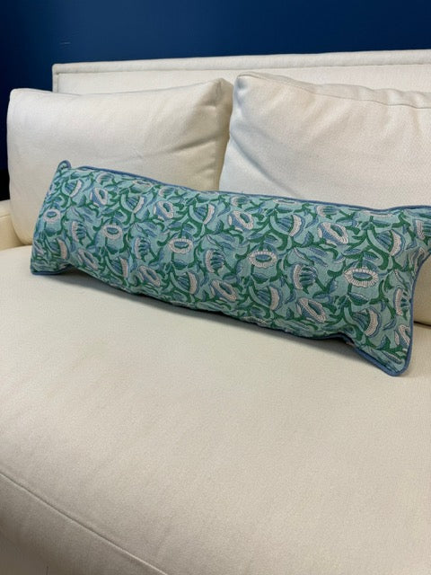 Marbella Emerald Lumbar Pillow 11 x 30