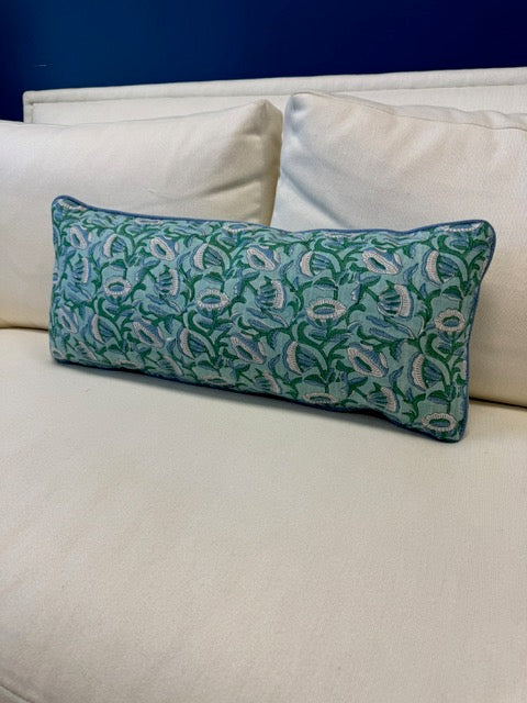 Marbella Emerald Lumbar Pillow 11 x 24