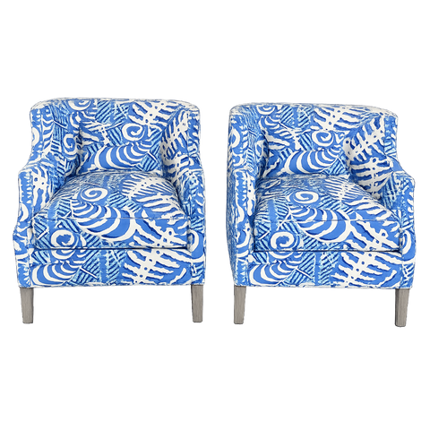 Manhattan Chair in Quadrille Fern Uni