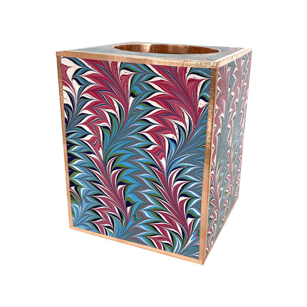 Red and Teal Marble Tissue Box - Sales Tax
