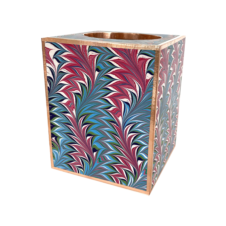 Red and Teal Marble Tissue Box