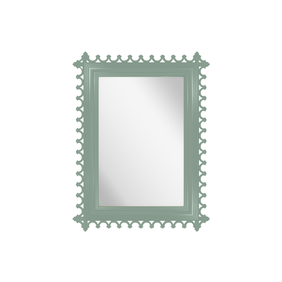 Newport Rectangle Mirror in Farrow & Ball Chappell Green