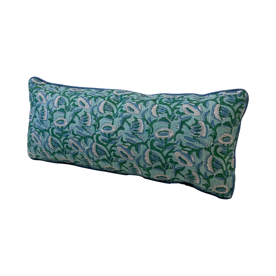 Marbella Emerald Lumbar Pillow 11 x 24