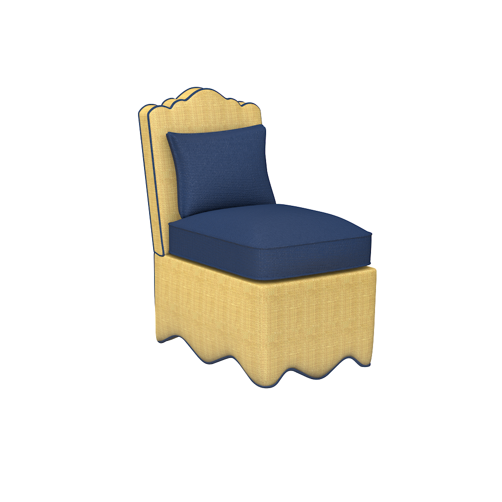 Navy discount scallop chair