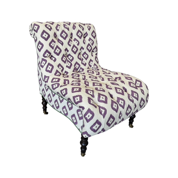 Tufted Favorite Chair in Bali Diamond, Lavender on Tint - Sample Sale