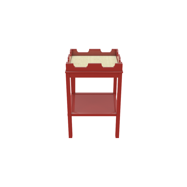 Tini Fenwick Side Table in Bolero with Faux Natural Raffia Surface - Sample Sale