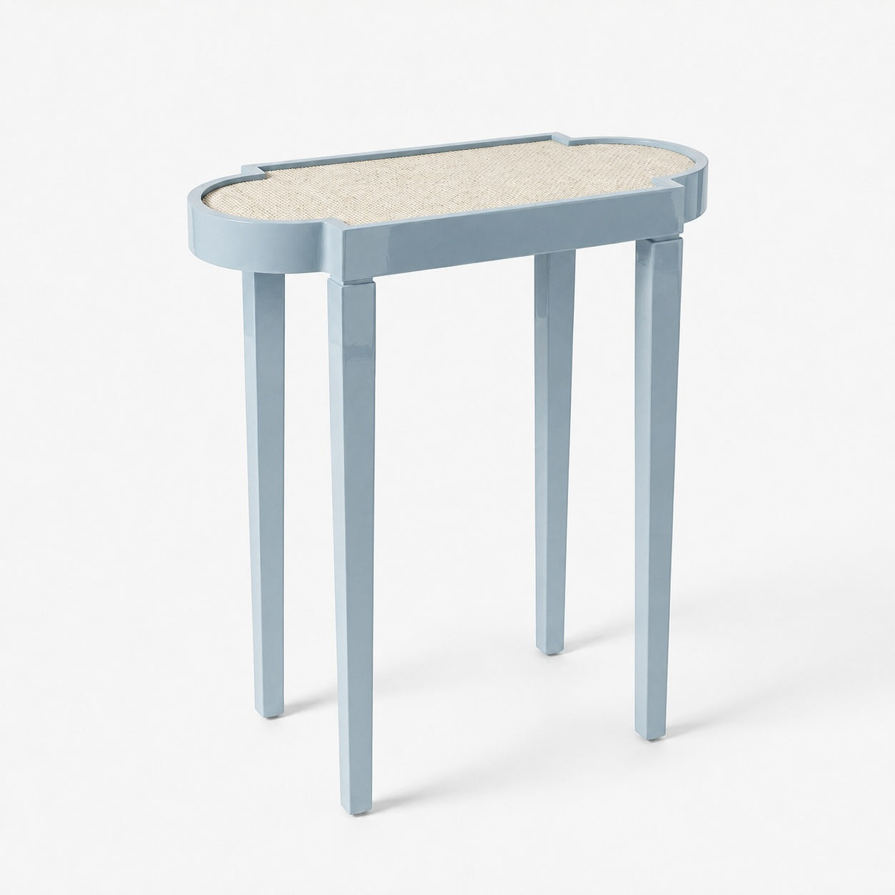 Tini II Table in Benjamin Moore Sapphire Ice with Linen Surface