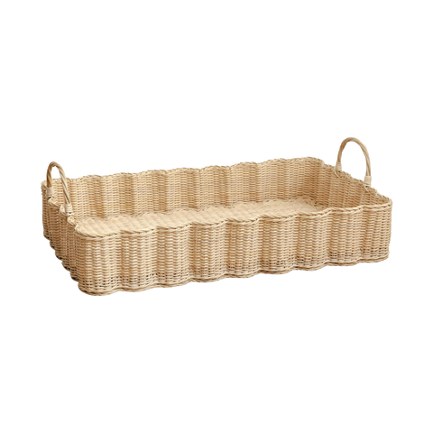 Big Wavy Tray - Natural Rattan