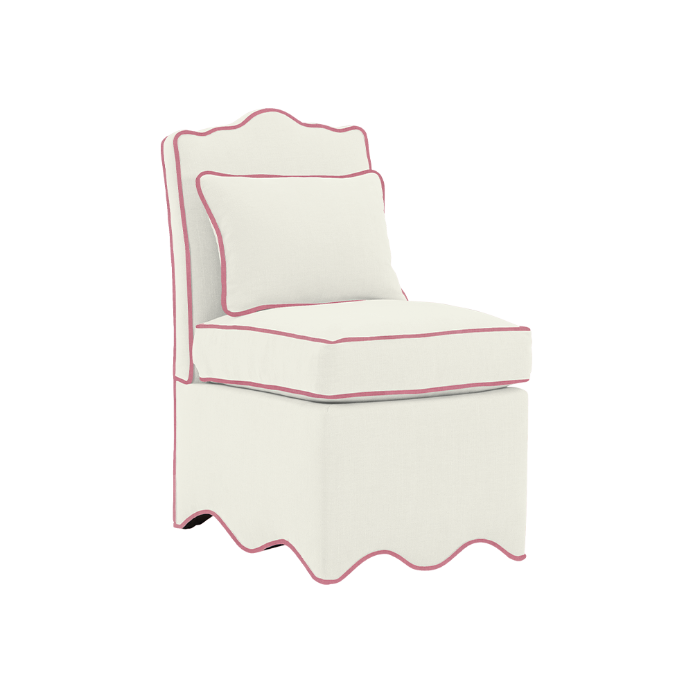 Upholstered Scallop Slipper Chair