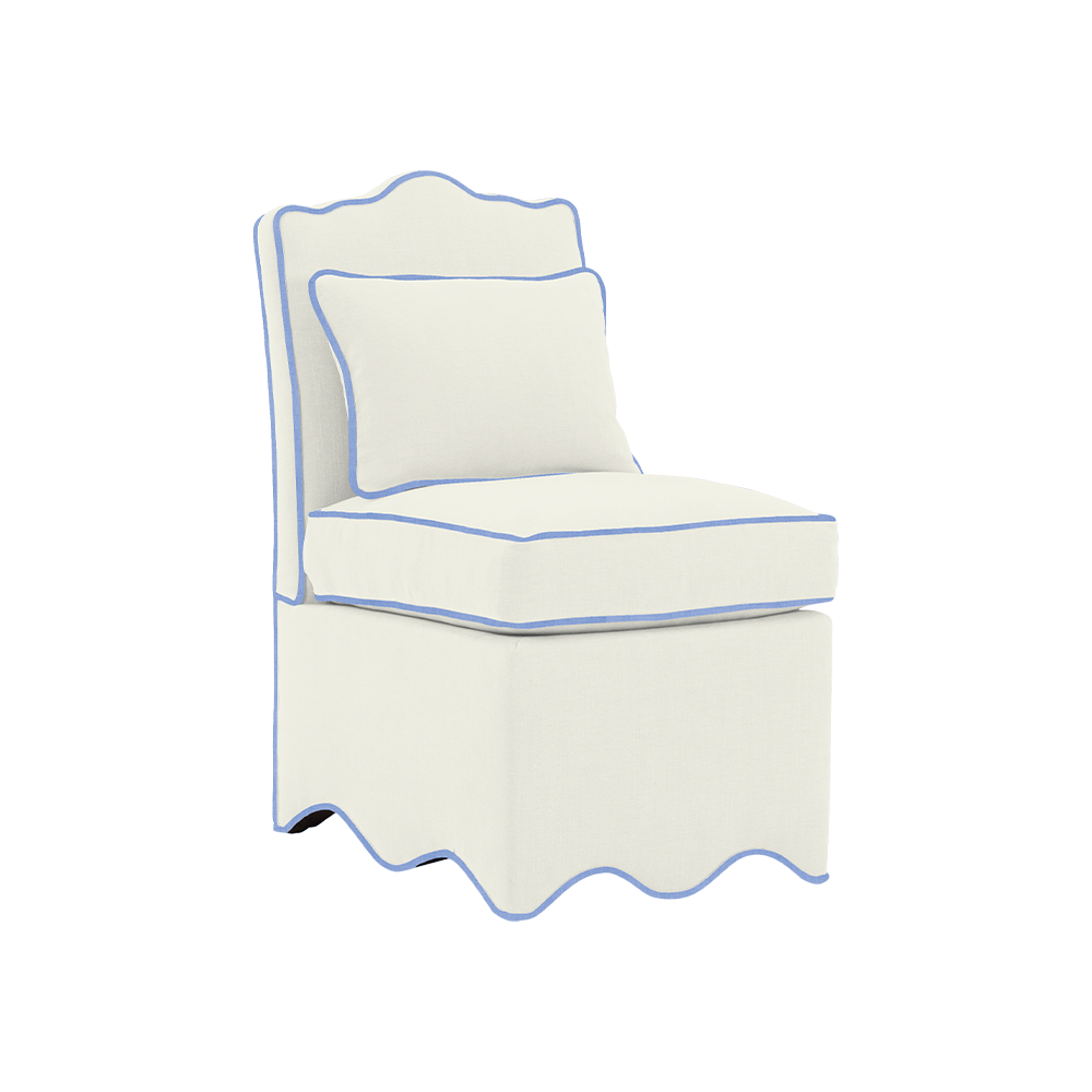 Upholstered Scallop Slipper Chair