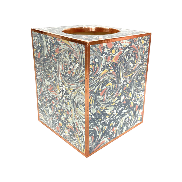 Gray and Coral Marble Tissue Box - Sales Tax
