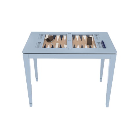 Backgammon Table in Hinting Blue with Navy & White Board