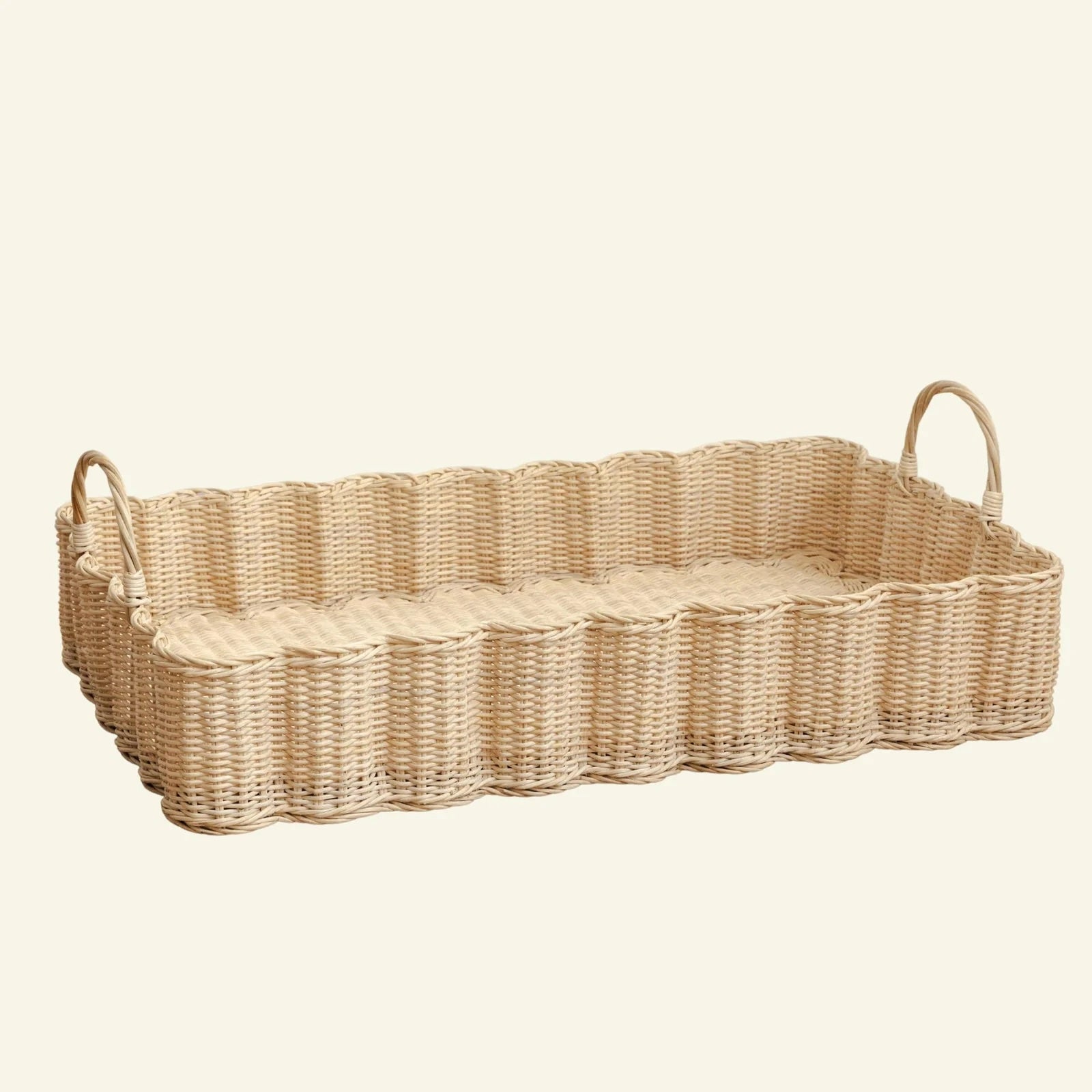 Big Wavy Tray - Natural Rattan