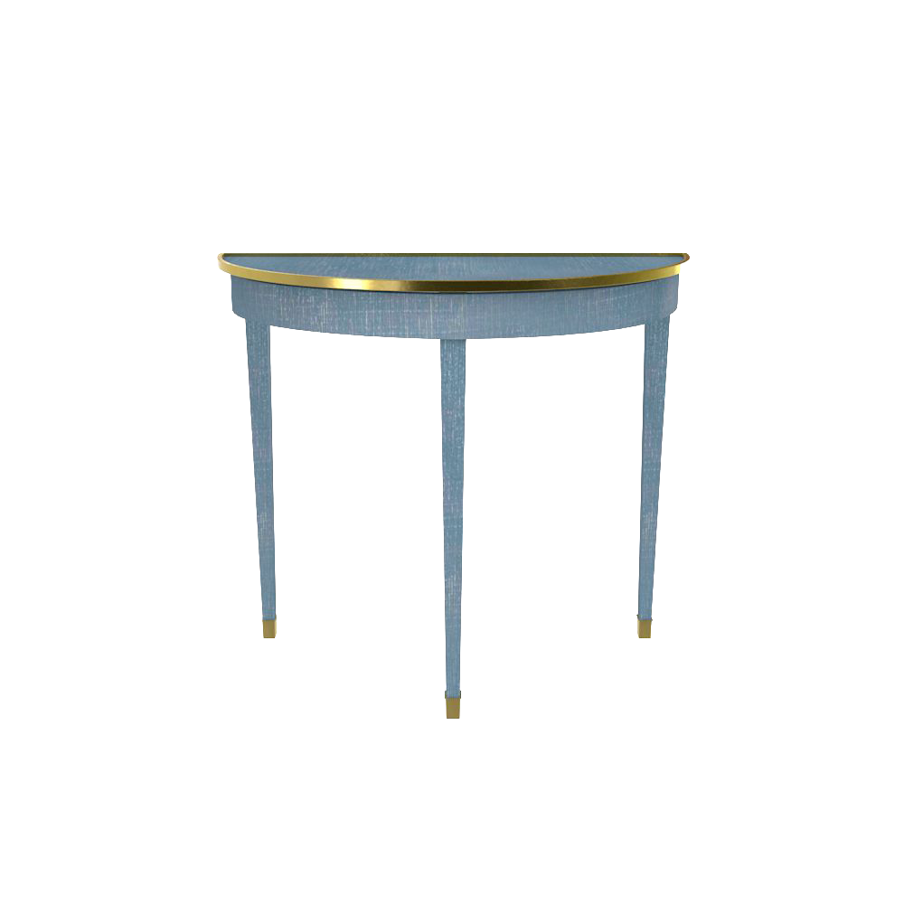 Chatham Demi Lune in Denim Blue Finish with Brass Hardware