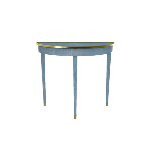 Chatham Demi Lune in Denim Blue Finish with Brass Hardware