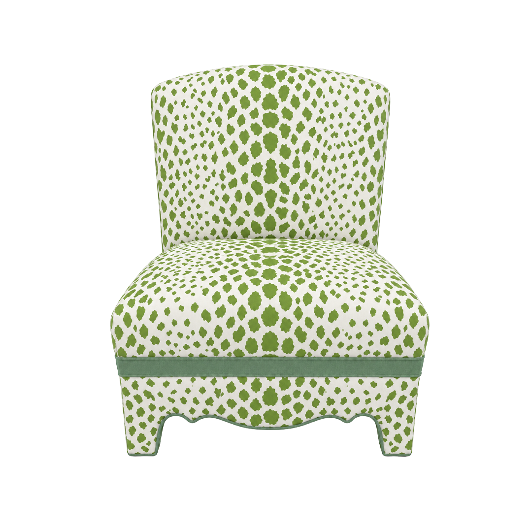Bedford Cheetah Chairs in Quadrille Jungle Green