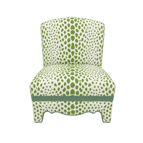 Bedford Cheetah Chairs in Quadrille Jungle Green