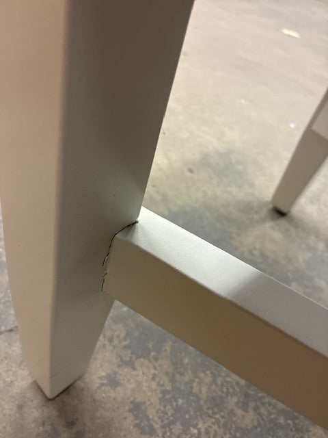 X Bench in Inside Out Indigo & Custom Thibaut Trim