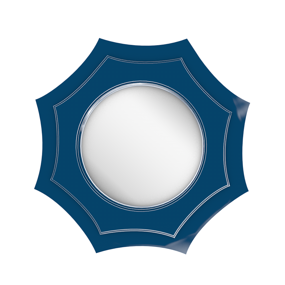 Small Rowayton Mirror in New York Blue