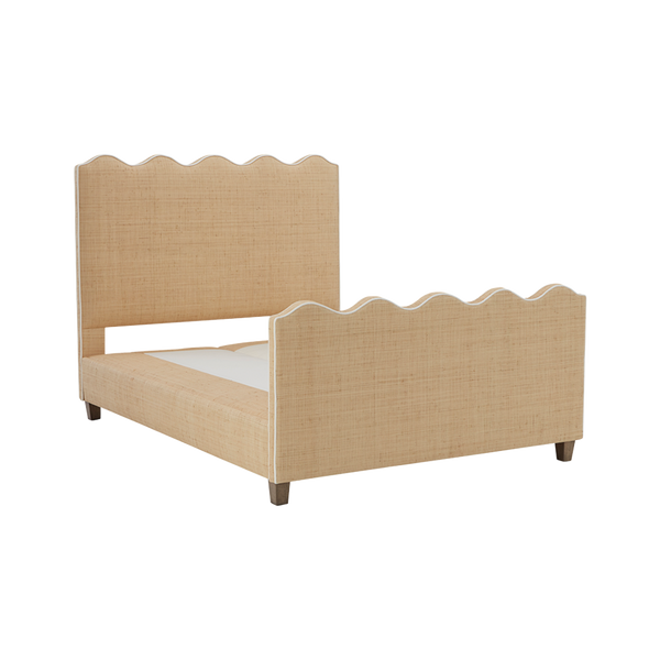 Wave Platform Bed with Footboard - Natural Raffia - Poster & Platform Beds