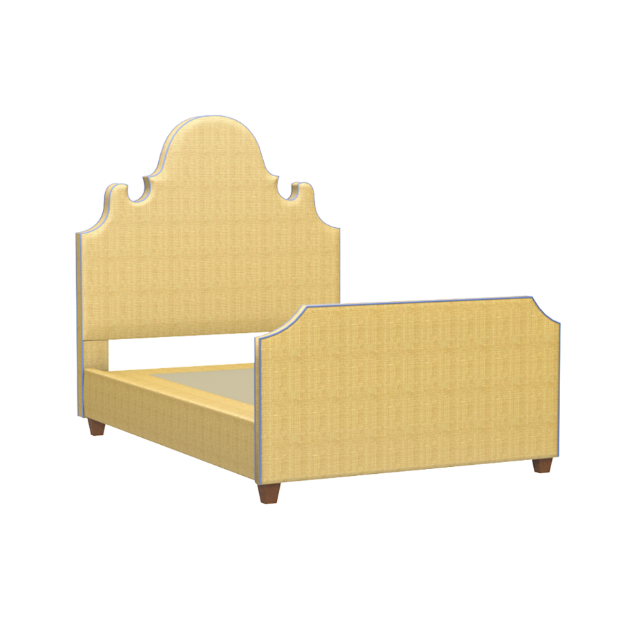 Charleston Platform Bed with Footboard - Natural Raffia
