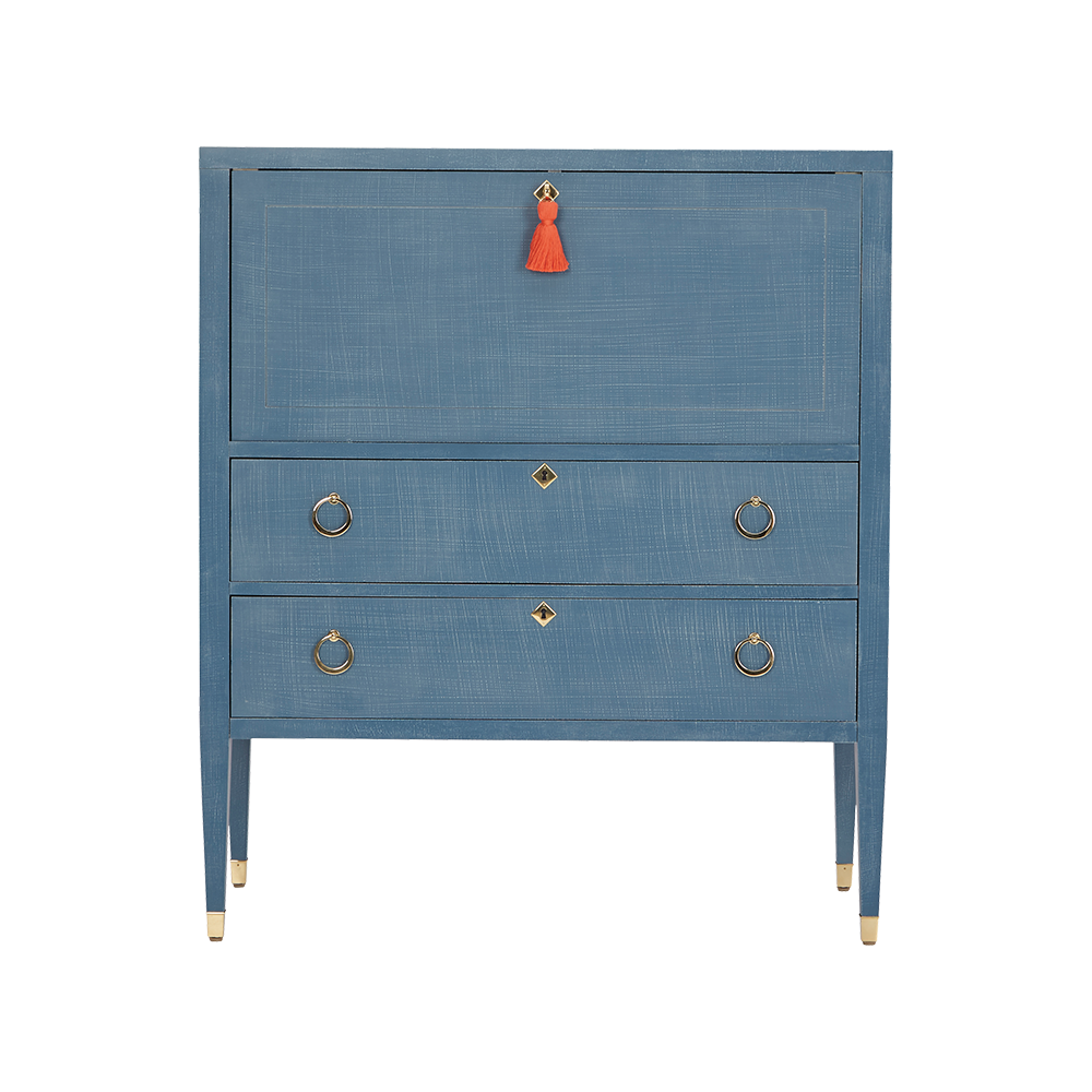 Easton Secretary Desk: Denim Blue Finish